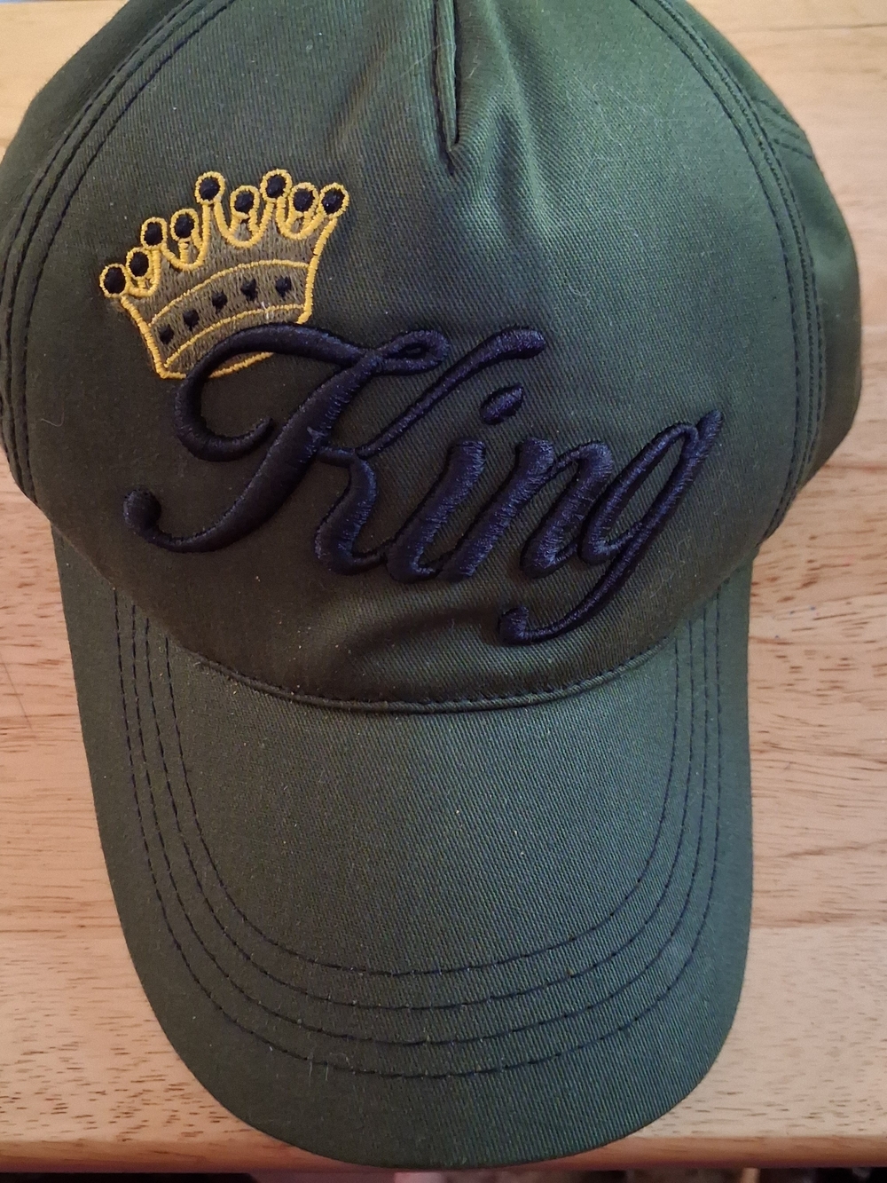 King Baseball Cap Embroidered Cotton Adjustable Buckle Eclectic Grandpa Dad Core